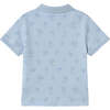 Sky Palm Tree Linen Polo, Blue - Polo Shirts - 2