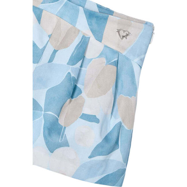 Sky Floral Skort, Blue - Skirts - 3