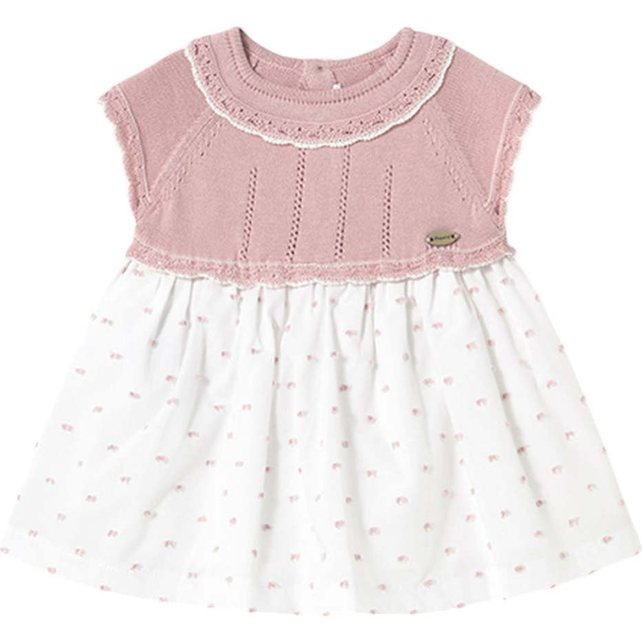 Sakura Pointelle Knit Cotton Dress, Pink - Pajamas - 1
