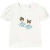 Sky Blue Embroidered Ballerina T-Shirt, Natural - T-Shirts - 1 - thumbnail