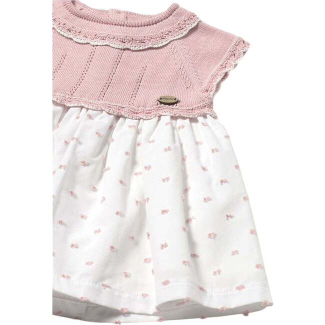 Sakura Pointelle Knit Cotton Dress, Pink - Pajamas - 3