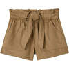 Paperbag Tie Shorts, Brown - Shorts - 1 - thumbnail