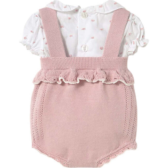 Newborn Knit Sakura Romper Set, Pink
