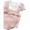 Newborn Knit Sakura Romper Set, Pink - Rompers - 3
