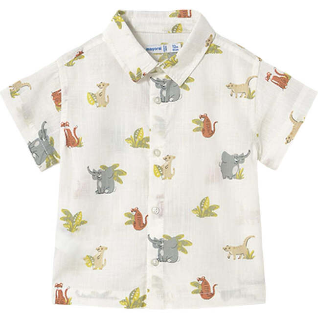 Jungle Short Sleeve Buttondown Shirt, Natural