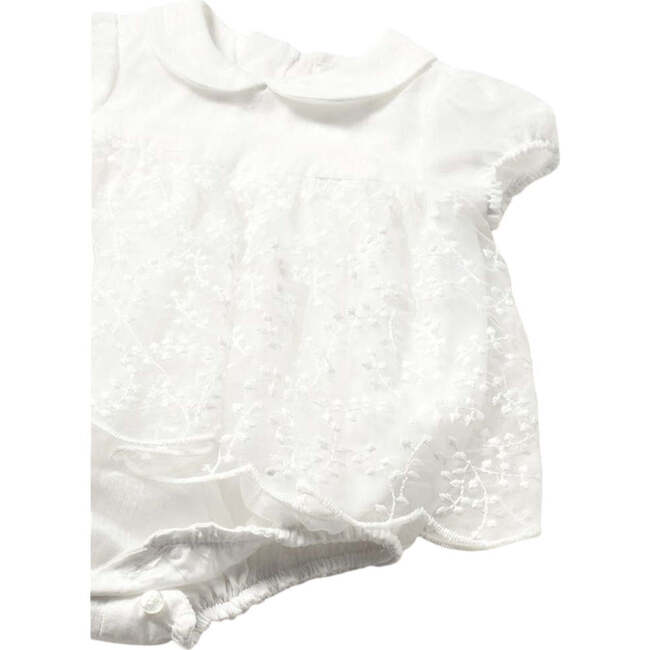 Floral Cotton Romper, Cream - Rompers - 3