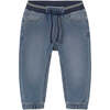 Denim Baby Jeans with Elastic Waistband, Blue - Pants - 1 - thumbnail