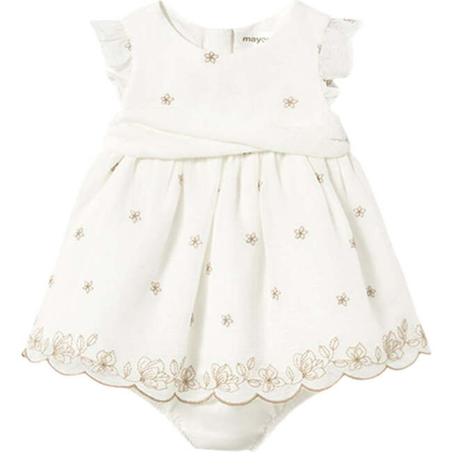 Cream Lime Chiffon Dress, Ivory