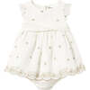 Cream Lime Chiffon Dress, Ivory - Dresses - 1 - thumbnail