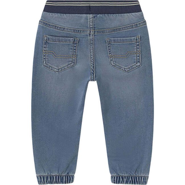 Denim Baby Jeans with Elastic Waistband, Blue - Pants - 2