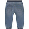 Denim Baby Jeans with Elastic Waistband, Blue - Pants - 2