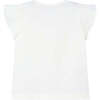 Flower Ruffle Applique T-Shirt, Natural - T-Shirts - 2