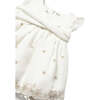 Cream Lime Chiffon Dress, Ivory - Dresses - 3