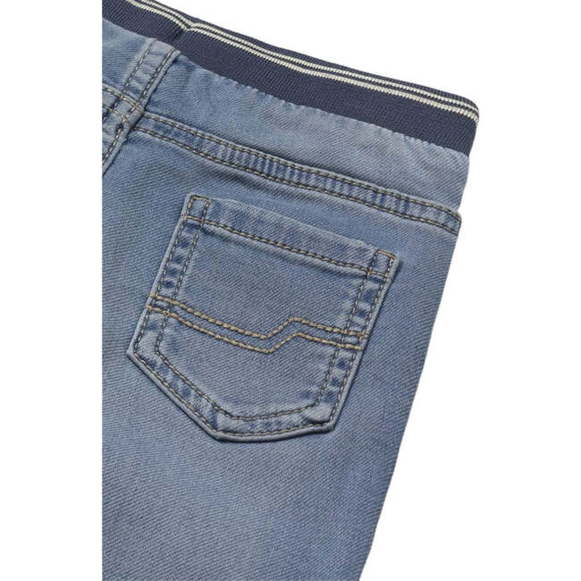 Denim Baby Jeans with Elastic Waistband, Blue - Pants - 3