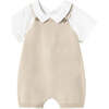 Cotton Stone Romper Set, Beige - Rompers - 1 - thumbnail