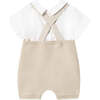 Cotton Stone Romper Set, Beige - Rompers - 2