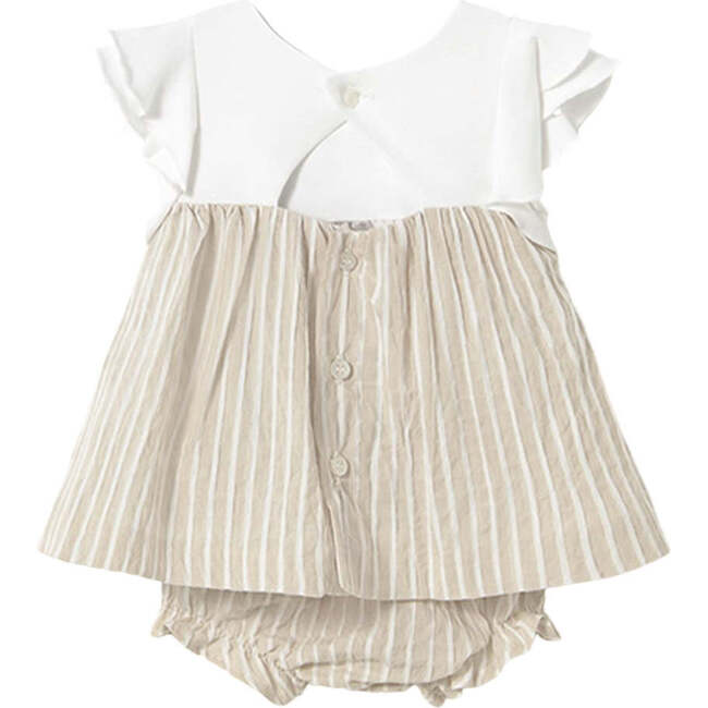 Color-Block Root Dress with Bloomers, Beige - Pajamas - 2