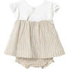 Color-Block Root Dress with Bloomers, Beige - Pajamas - 2
