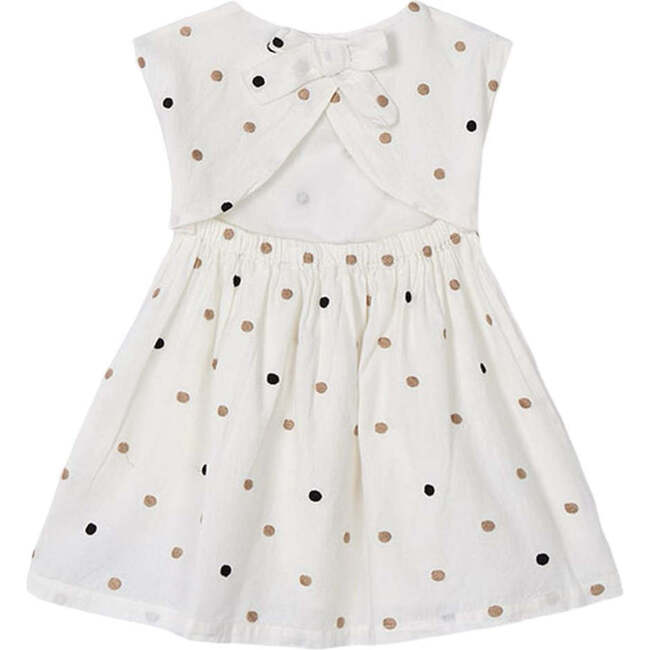 Cinnamon Embroidered Polka Dot Dress, Natural - Dresses - 2