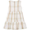 Cinnamon Plaid Linen Dress, Beige - Dresses - 2