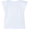 Cotton Blue Floral Detail T-Shirt, Ivory - T-Shirts - 2
