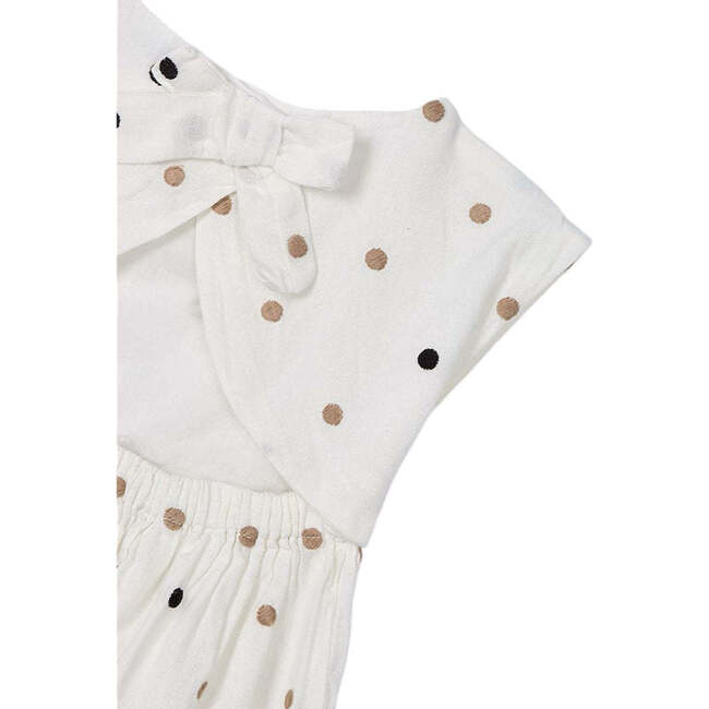 Cinnamon Embroidered Polka Dot Dress, Natural - Dresses - 3