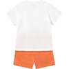 Baby Shorts and Surf T-Shirt Set, Coral - Mixed Apparel Set - 2