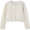Baby Ruffle Tricot Cardigan, Champagne - Cardigans - 1 - thumbnail