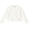 Baby Ruffle Tricot Cardigan, Natural - Cardigans - 1 - thumbnail
