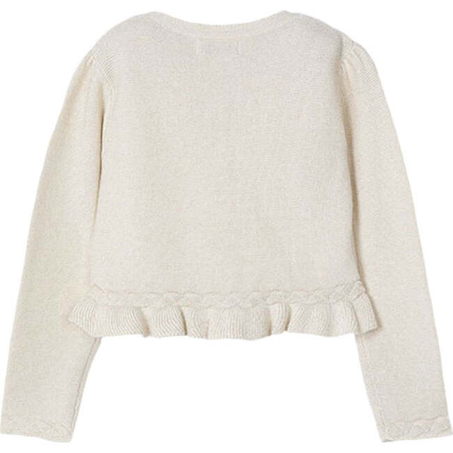 Baby Ruffle Tricot Cardigan, Champagne - Cardigans - 2