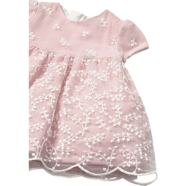 Baby Rose Floral Garland Chiffon Dress, Pink - Dresses - 3