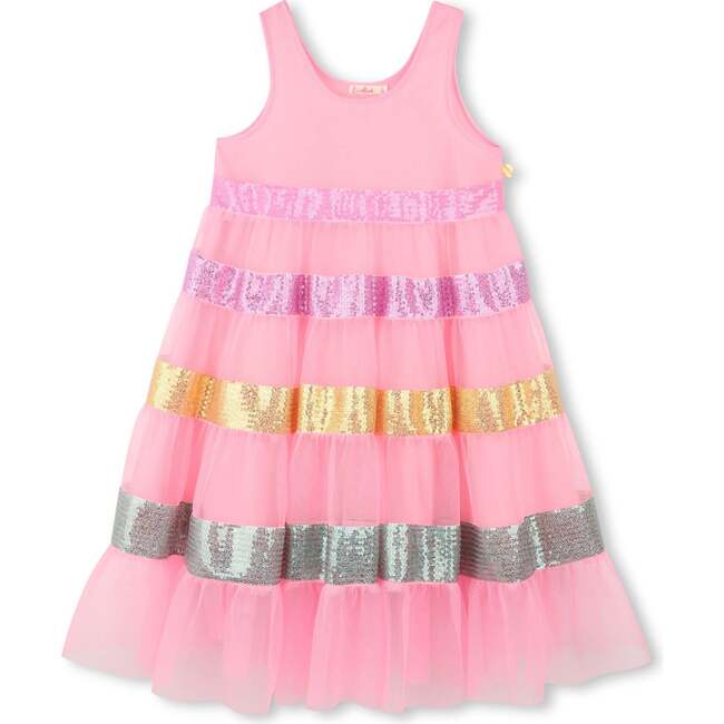 Sequin Striped Dress, Pink
