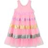 Sequin Striped Dress, Pink - Dresses - 1 - thumbnail
