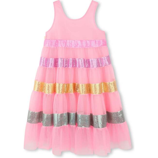 Sequin Striped Dress, Pink - Dresses - 2