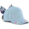 Rainbow Sequin Bow Cap, Light Blue - Hats - 1 - thumbnail