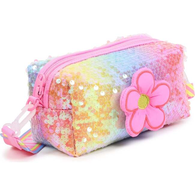 Rainbow Sequin Flower Case, Pink - Bags - 3