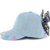 Rainbow Sequin Bow Cap, Light Blue - Hats - 4