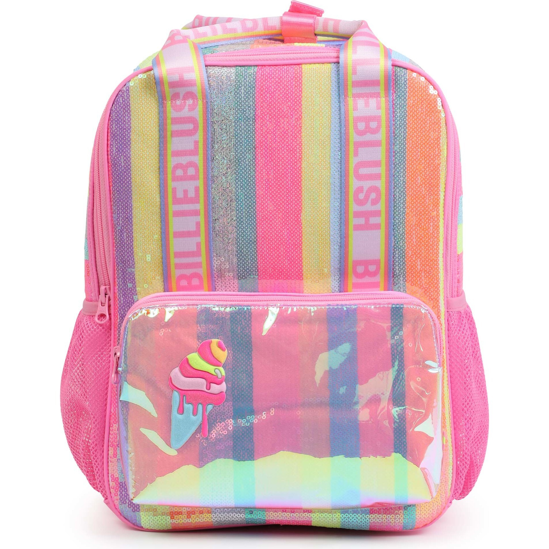 Rainbow Icecream Rucksack Backpack, Pink - Backpacks - 1