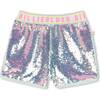 Powder Sequin Beach Glass Shorts, Blue - Shorts - 1 - thumbnail