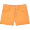 Pop Denim Sequin Pocket Shorts, Orange - Shorts - 1 - thumbnail