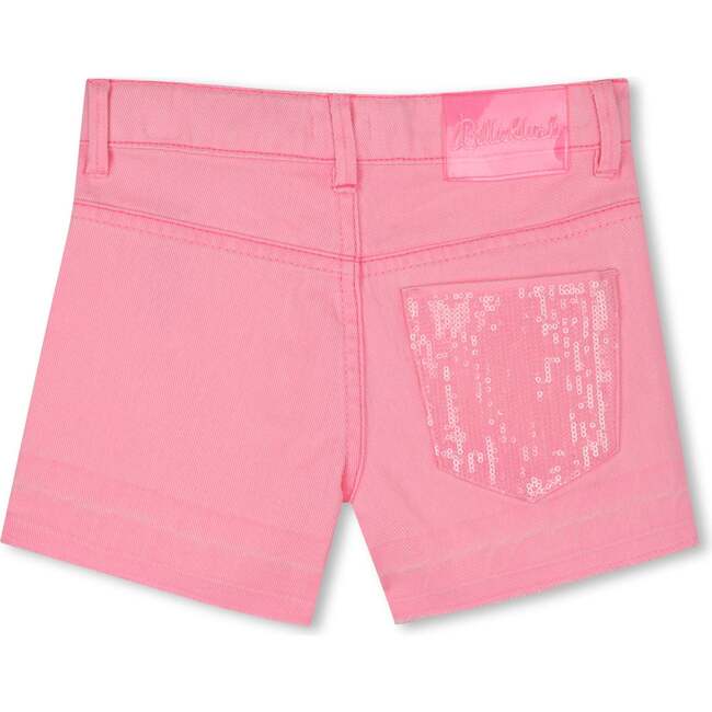 Pop Denim Sequin Pocket Shorts, Pink - Shorts - 2