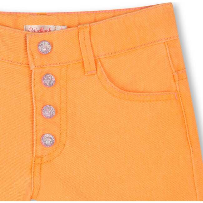 Pop Denim Sequin Pocket Shorts, Orange - Shorts - 3