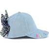 Rainbow Sequin Bow Cap, Light Blue - Hats - 7