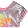 Pink Sequin Heart T-Shirt, Silver - T-Shirts - 3