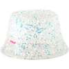 Multicolored Sequin Bucket Hat, White - Hats - 1 - thumbnail