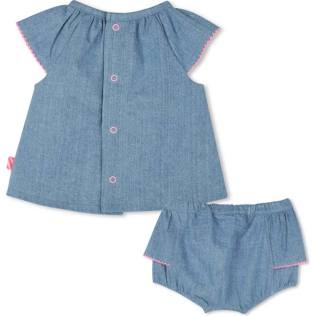 Heartprint Tunic Set, Denim Blue - Mixed Apparel Set - 2
