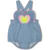 Denim Heart Romper, Blue - Rompers - 1 - thumbnail