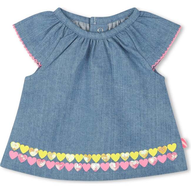 Heartprint Tunic Set, Denim Blue - Mixed Apparel Set - 3