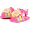 Multicolor Strap Pom Sandals, Pink - Sandals - 3