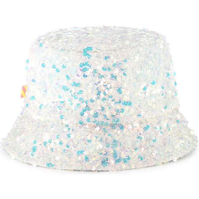 Multicolored Sequin Bucket Hat, White - Hats - 3